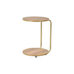 Emr Çok Amaçlı Tekerlekli Gold Ayak C Sehpa Kestane