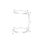 Emr Çok Amaçlı Tekerlekli Gold Ayak C Sehpa Kestane - Görsel 4