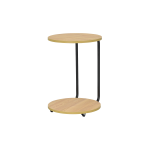 Emr Çok Amaçlı Tekerlekli Siyah Ayak C Sehpa Naturel - Görsel 2