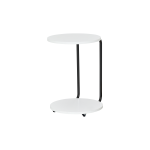 Emr Çok Amaçlı Tekerlekli Siyah Ayak C Sehpa Beyaz - Görsel 2