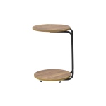 Emr Çok Amaçlı Tekerlekli Siyah Ayak C Sehpa Kestane - Görsel 3