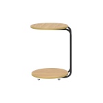 Emr Çok Amaçlı Tekerlekli Siyah Ayak C Sehpa Naturel - Görsel 3