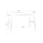 Argos Sabit Mdf Mutfak Masası - 70x120 cm Naturel/Siyah - Görsel 7