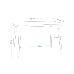 Argos Sabit Mdf Mutfak Masası - 70x120 cm Naturel/Siyah - Görsel 3