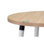 Argos Yuvarlak MDF Sabit Mutfak Masası - Q90 Cm Naturel/Beyaz - Görsel 2