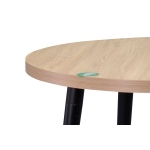 Argos Yuvarlak MDF Sabit Mutfak Masası - Q90 Cm Naturel/Siyah - Görsel 2