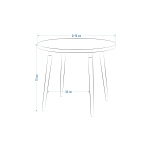 Argos Yuvarlak MDF Sabit Mutfak Masası - Q90 Cm Naturel/Beyaz - Görsel 3