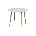 Argos Yuvarlak MDF Sabit Mutfak Masası - Q90 Cm Beyaz/Naturel