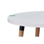 Argos Yuvarlak MDF Sabit Mutfak Masası - Q90 Cm Beyaz/Naturel - Görsel 2