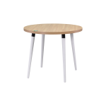 Argos Yuvarlak MDF Sabit Mutfak Masası - Q90 Cm Naturel/Beyaz