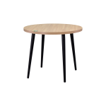 Argos Yuvarlak MDF Sabit Mutfak Masası - Q90 Cm Naturel/Siyah