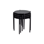 Ay Metal Çok Amaçlı Zigon Tabure Siyah - 4 Adet