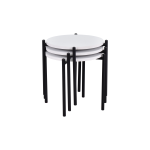 Ay Metal Çok Amaçlı Zigon Tabure Kestane - 3 Adet - Görsel 6