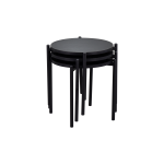 Ay Metal Çok Amaçlı Zigon Tabure Siyah - 3 Adet