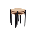 Ay Metal Çok Amaçlı Zigon Tabure Naturel - 3 Adet