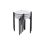 Ay Metal Çok Amaçlı Zigon Tabure Beyaz - 4 Adet