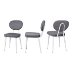 Deniz Metal Beyaz Ayak Sigma Sandalye Gri - Görsel 2