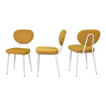 Deniz Metal Beyaz Ayak Sigma Sandalye Sarı - Görsel 2