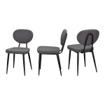 Deniz Metal Siyah Ayak Teddy Sandalye Gri - Görsel 2