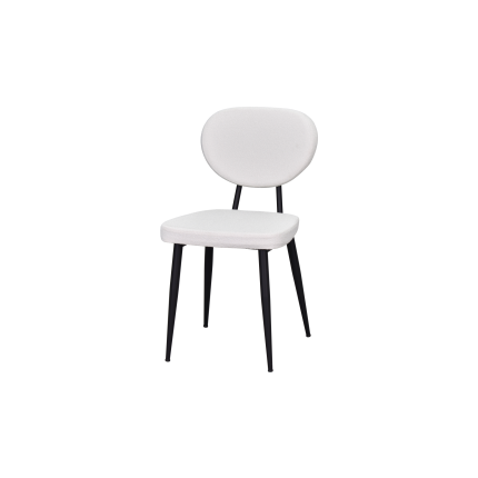 Deniz Metal Siyah Ayak Teddy Sandalye Beyaz