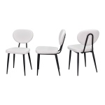 Deniz Metal Siyah Ayak Teddy Sandalye Beyaz - Görsel 2