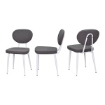 Deniz Metal Beyaz Ayak Teddy Sandalye Gri - Görsel 2