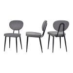 Deniz Metal Siyah Ayak Sigma Sandalye Gri - Görsel 2