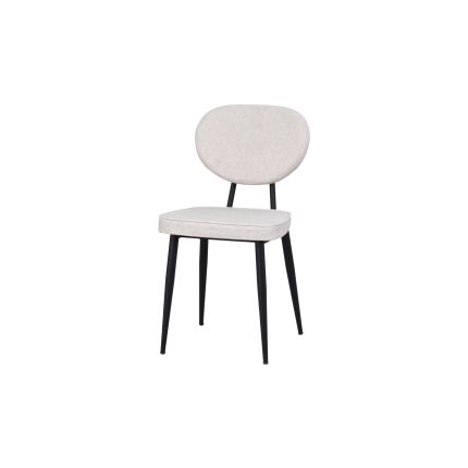 Deniz Metal Siyah Ayak Sigma Sandalye Beyaz