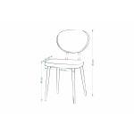 Deniz Metal Beyaz Ayak Teddy Sandalye Gri - Görsel 4