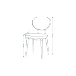 Deniz Metal Siyah Ayak Teddy Sandalye Gri - Görsel 4