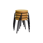 Deniz Siyah Metal Ayak İstiflenebilir Mutfak-Balkon Taburesi Sarı - 4 Adet