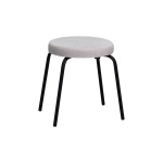 Deniz Siyah Metal Ayak İstiflenebilir Mutfak-Balkon Taburesi Krem - 2 Adet - Görsel 2