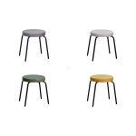 Deniz Siyah Metal Ayak İstiflenebilir Mutfak-Balkon Taburesi Karışık 1 - 4 Adet - Görsel 2