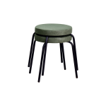 Deniz Siyah Metal Ayak İstiflenebilir Mutfak-Balkon Taburesi Yeşil - 2 Adet