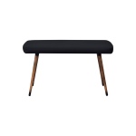 Dino Ahşap Ayak Siyah Deri Mutfak Masası Bankı Kestane - Görsel 2