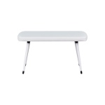 Dino Ahşap Ayak Beyaz Deri Mutfak Masası Bankı Beyaz - Görsel 2