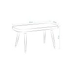 Dino Ahşap Ayak Beyaz Deri Mutfak Masası Bankı Kestane - Görsel 4