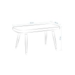 Dino Ahşap Ayak Siyah Deri Mutfak Masası Bankı Kestane - Görsel 4