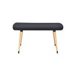 Dino Ahşap Ayak Siyah Deri Mutfak Masası Bankı Naturel - Görsel 2