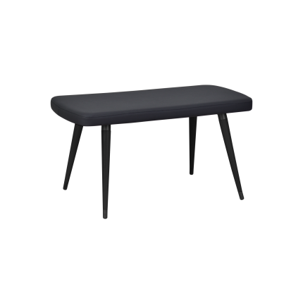 Dino Ahşap Ayak Siyah Deri Mutfak Masası Bankı Siyah