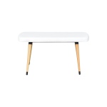 Dino Ahşap Ayak Beyaz Deri Mutfak Masası Bankı Naturel - Görsel 2