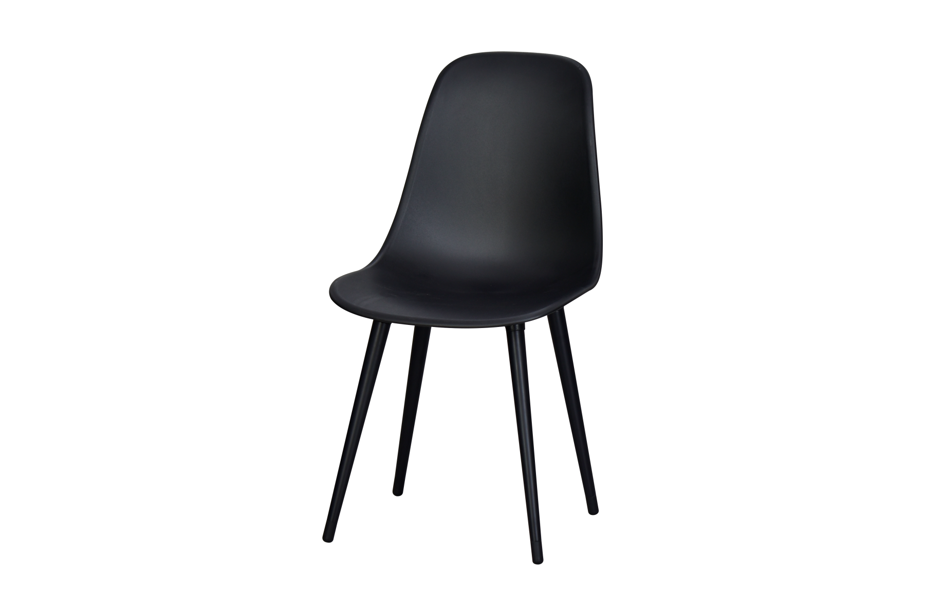 idea-soft-eames10 Eames Ahşap Ayak Plastik Siyah Sandalye Siyah - Görsel 1
