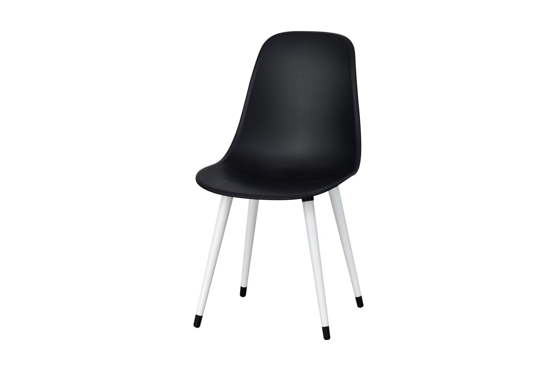 idea-soft-eames11 Eames Ahşap Ayak Plastik Siyah Sandalye Beyaz - Görsel 1