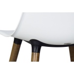 Eames Ahşap Ayak Plastik Beyaz Sandalye Kestane - Görsel 3