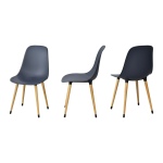 Eames Ahşap Ayak Plastik Antrasit Sandalye Naturel - Görsel 2