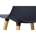 Eames Ahşap Ayak Plastik Antrasit Sandalye Naturel - Görsel 3