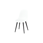 Eames Ahşap Ayak Plastik Beyaz Sandalye Siyah