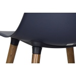 Eames Ahşap Ayak Plastik Antrasit Sandalye Kestane - Görsel 3