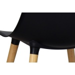 Eames Ahşap Ayak Plastik Siyah Sandalye Naturel - Görsel 3
