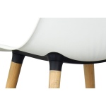 Eames Ahşap Ayak Plastik Beyaz Sandalye Naturel - Görsel 3